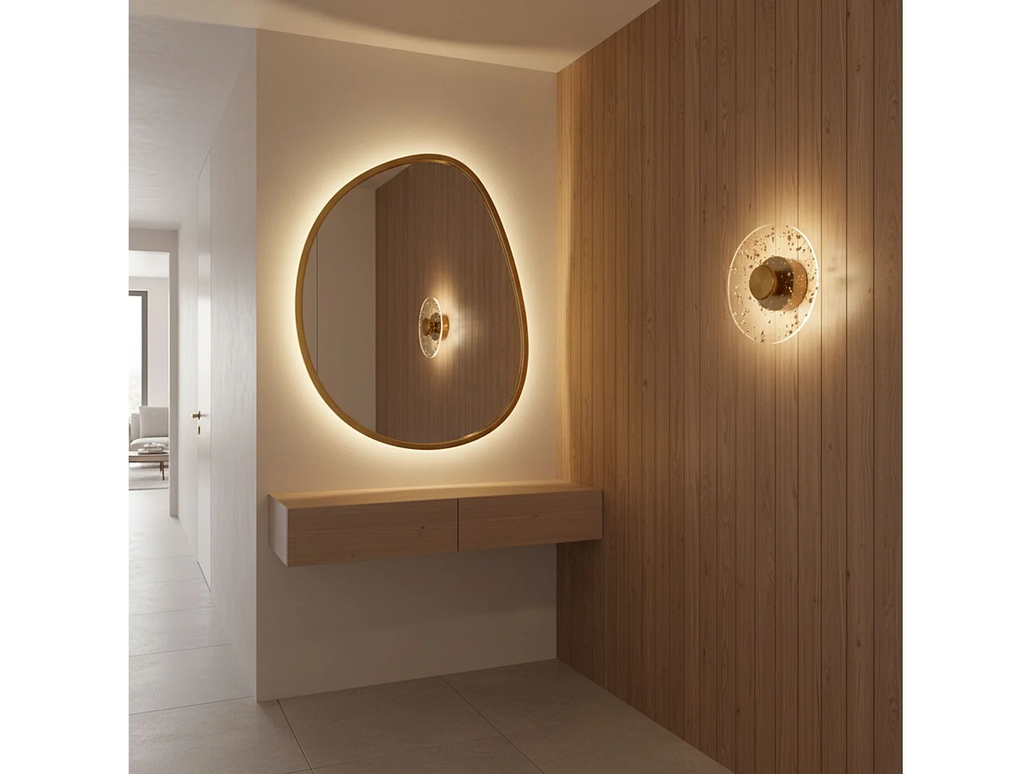 Toolight APP1795-W væglampe børstet guld 20X20X7CM