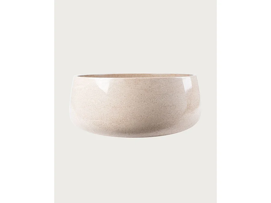 Sable - Vasque ronde à poser en marbre beige