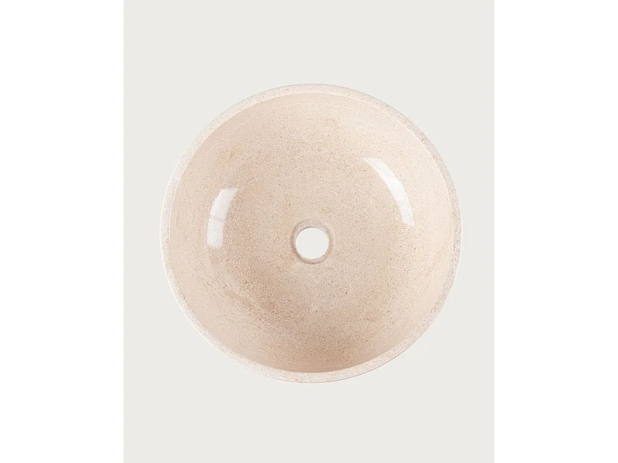 Sable - Vasque ronde à poser en marbre beige