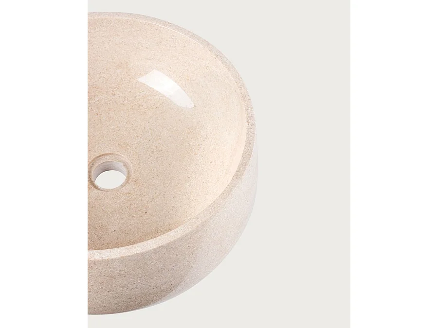 Sable - Vasque ronde à poser en marbre beige