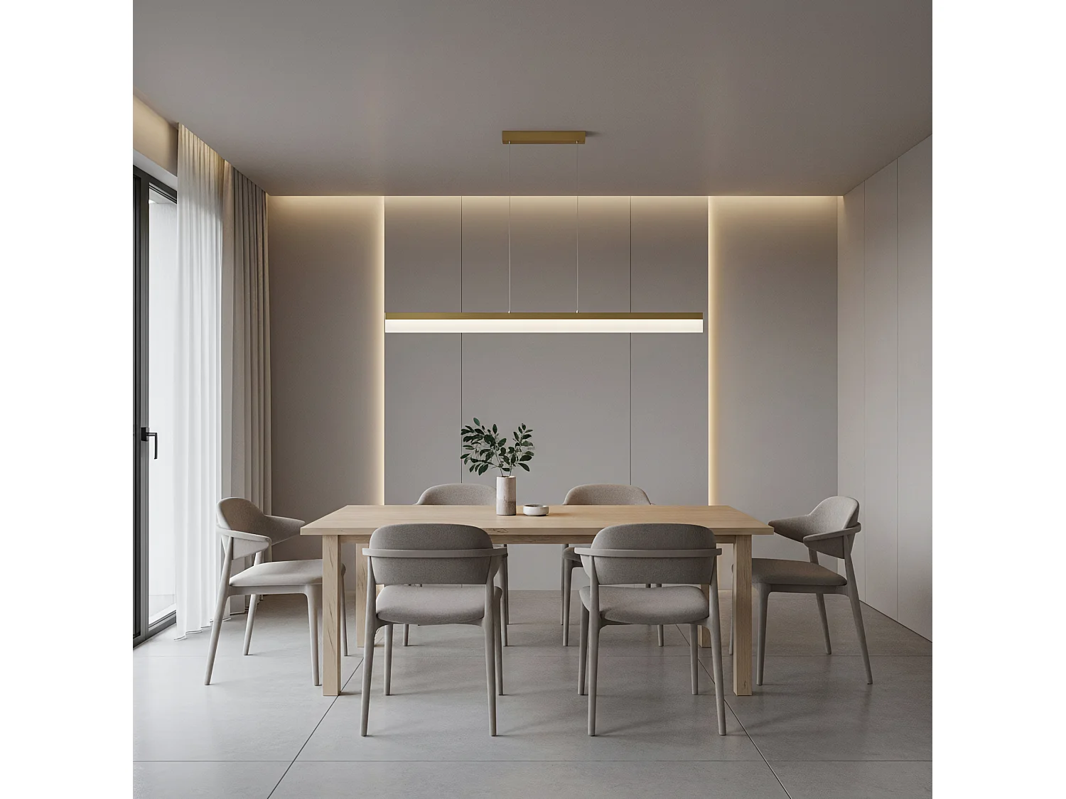 Toolight APP1694-CP hængelampe børstet guld 120X1,2X150CM