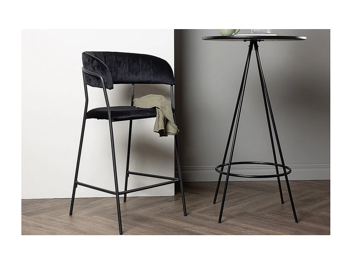 Lui Barhocker Velours schwarz.