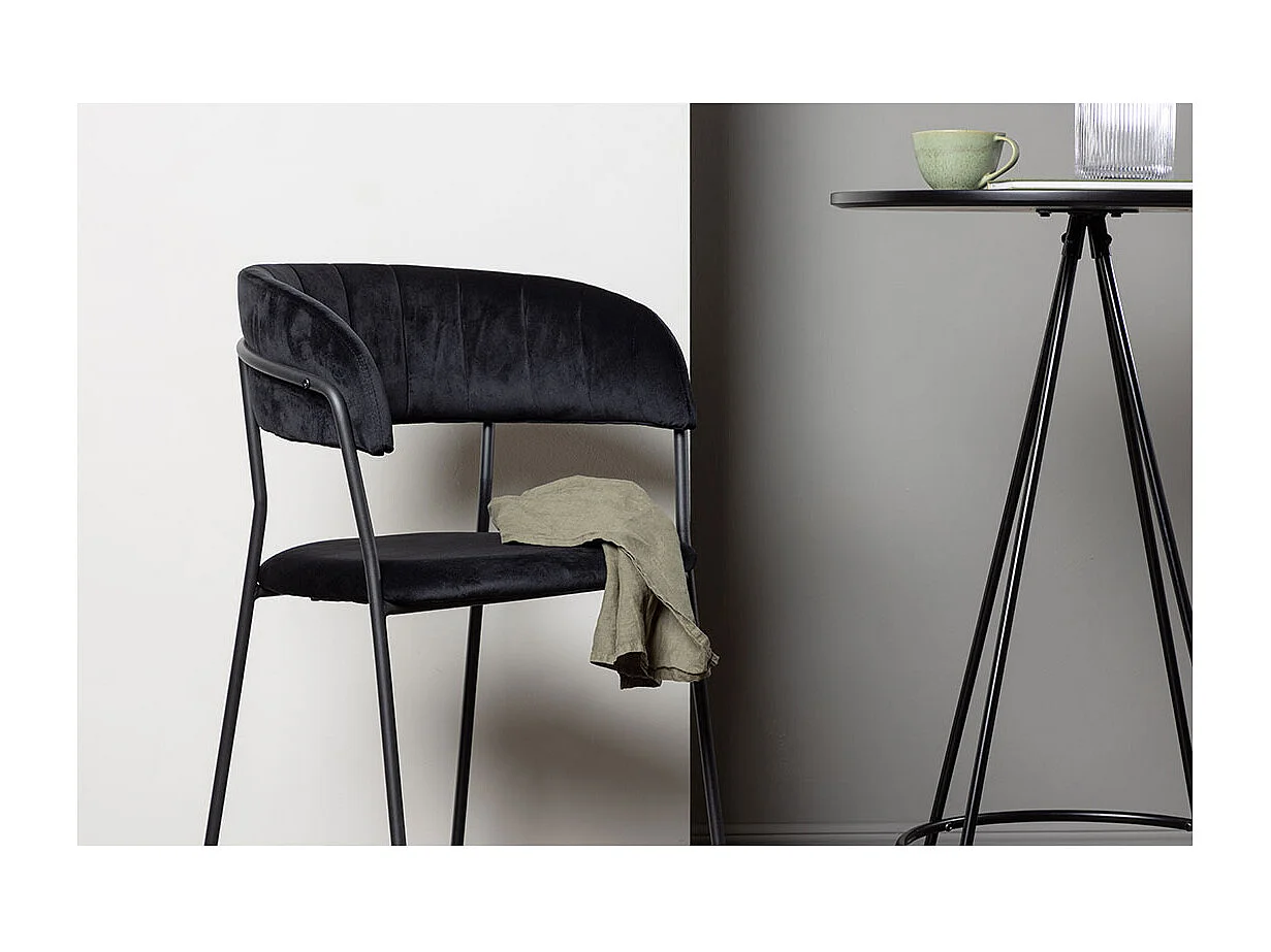 Lui Barhocker Velours schwarz.