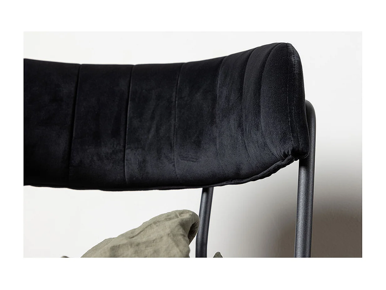 Lui Barhocker Velours schwarz.