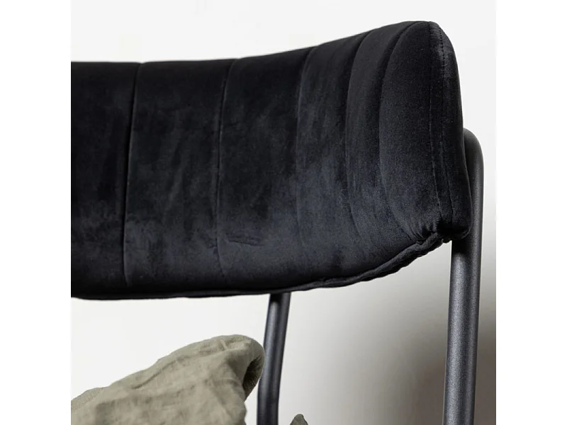 Lui Barhocker Velours schwarz.