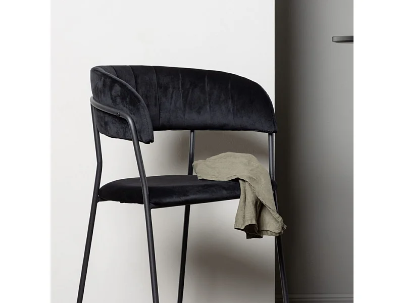 Lui Barhocker Velours schwarz.