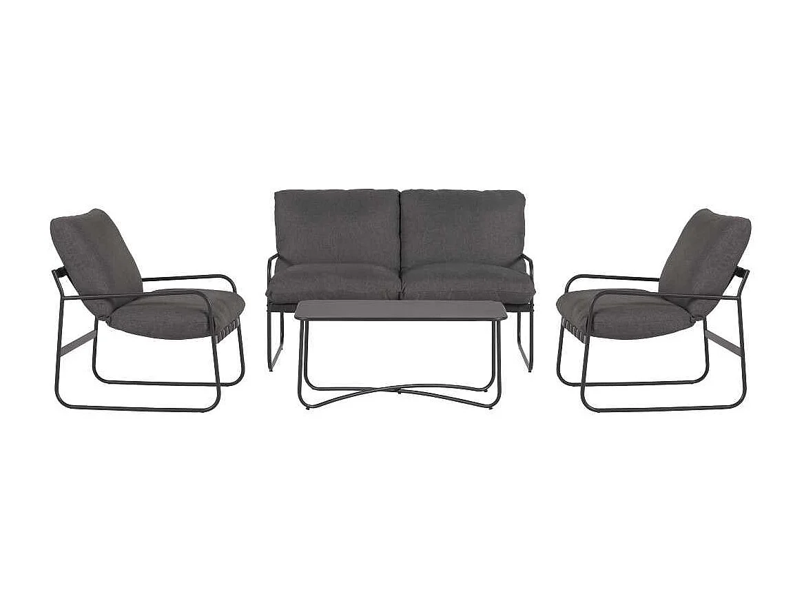 Theodor Sofasatz 4 Teile mit Kissen schwarz,grau.