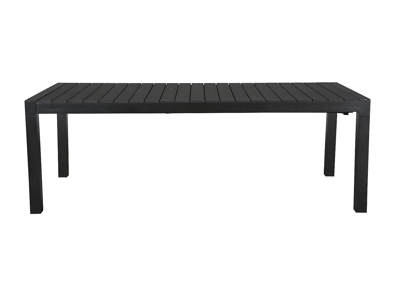 Efour Table de jardin L 205/275 cm, avec 1 plateau supplémentaire, noir/noir.
