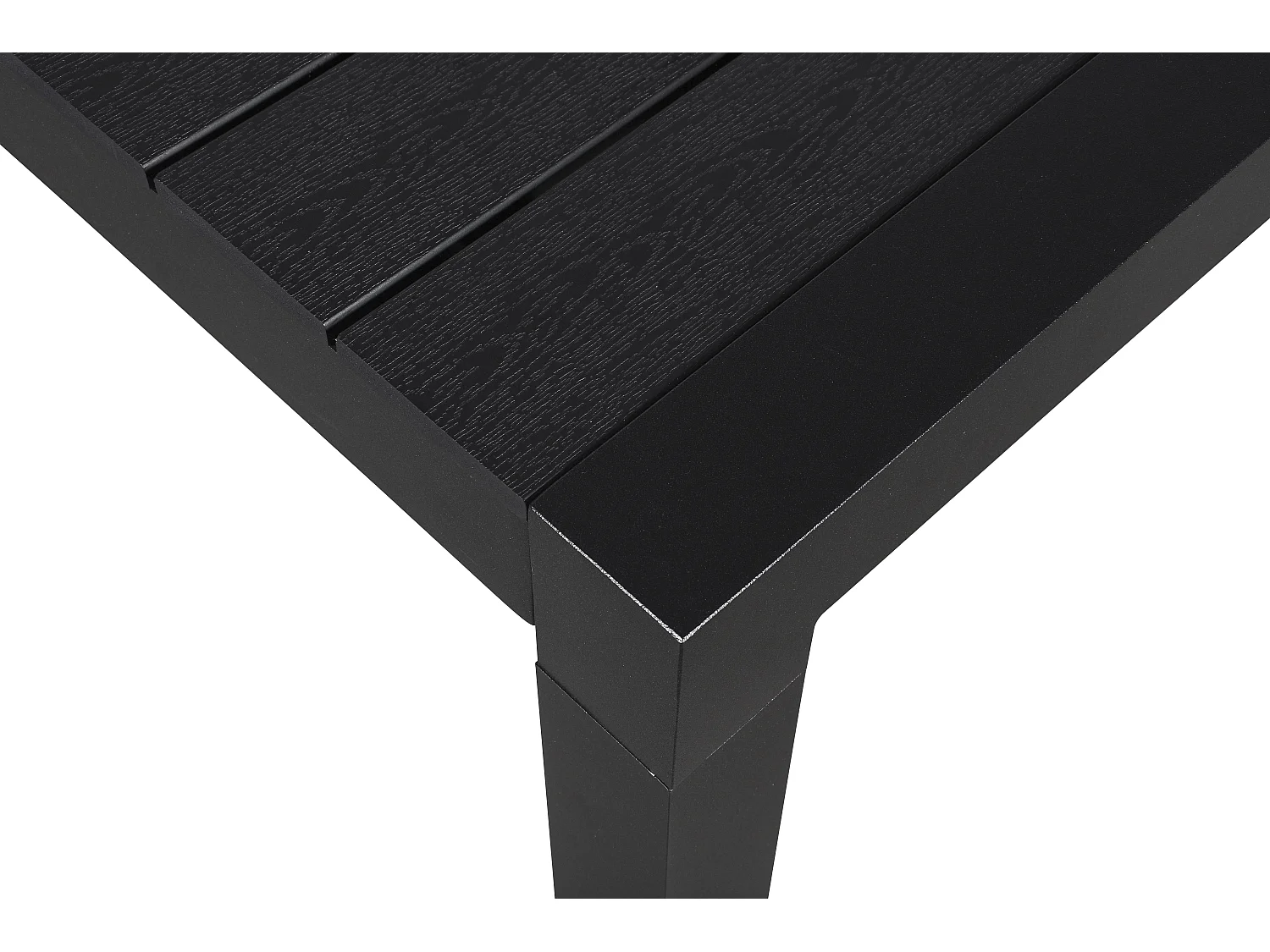 Efour Table de jardin L 205/275 cm, avec 1 plateau supplémentaire, noir/noir.
