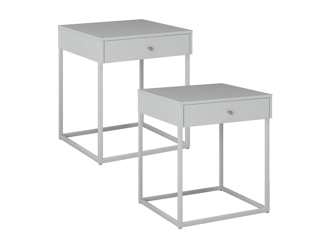 Pops Nachttisch 1 Schublade Set mit 2 Stk. weiß.