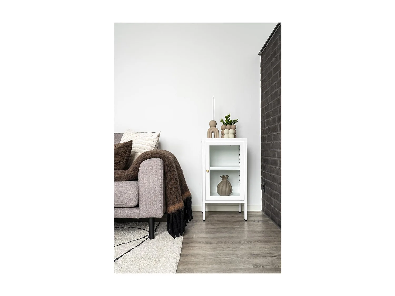 Dalby Vitrinenschrank 1 Glastür weiß.