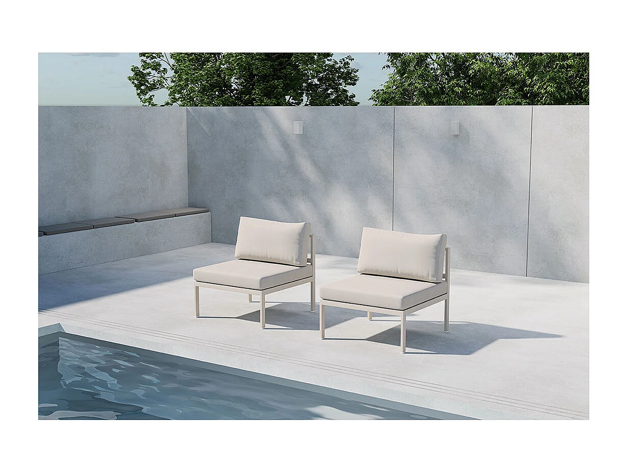 Copacabanacanapé de jardin partie centrale beige.