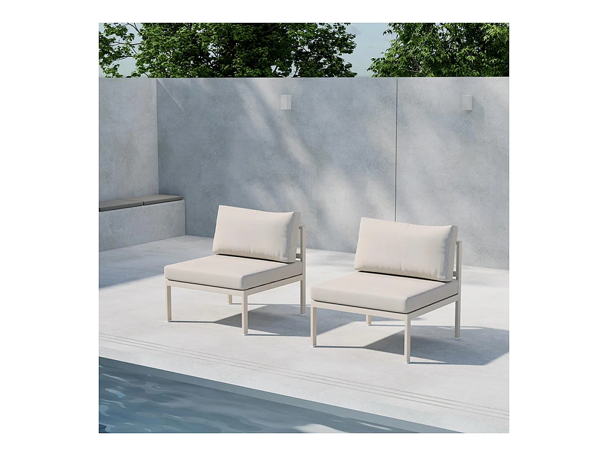 Module Canapé de Jardin "Copacabana" 74cm Beige Clair