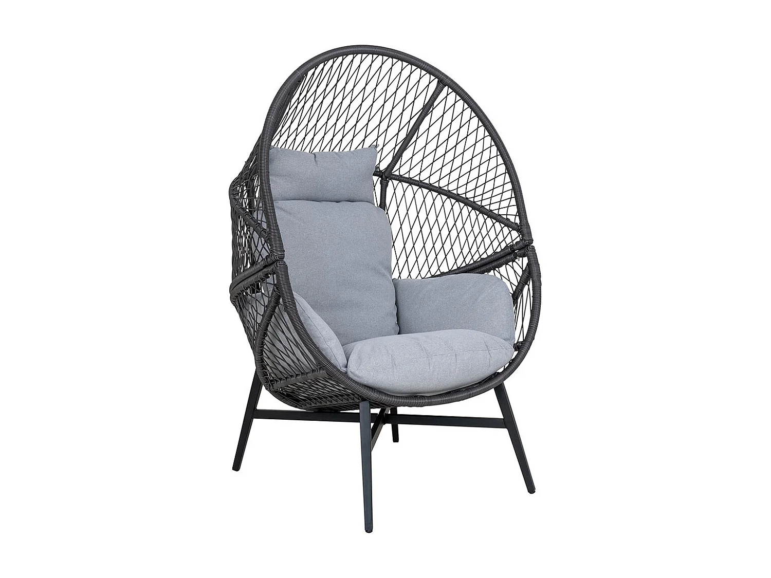 Rosario chaise longue avec coussin extérieur noir.