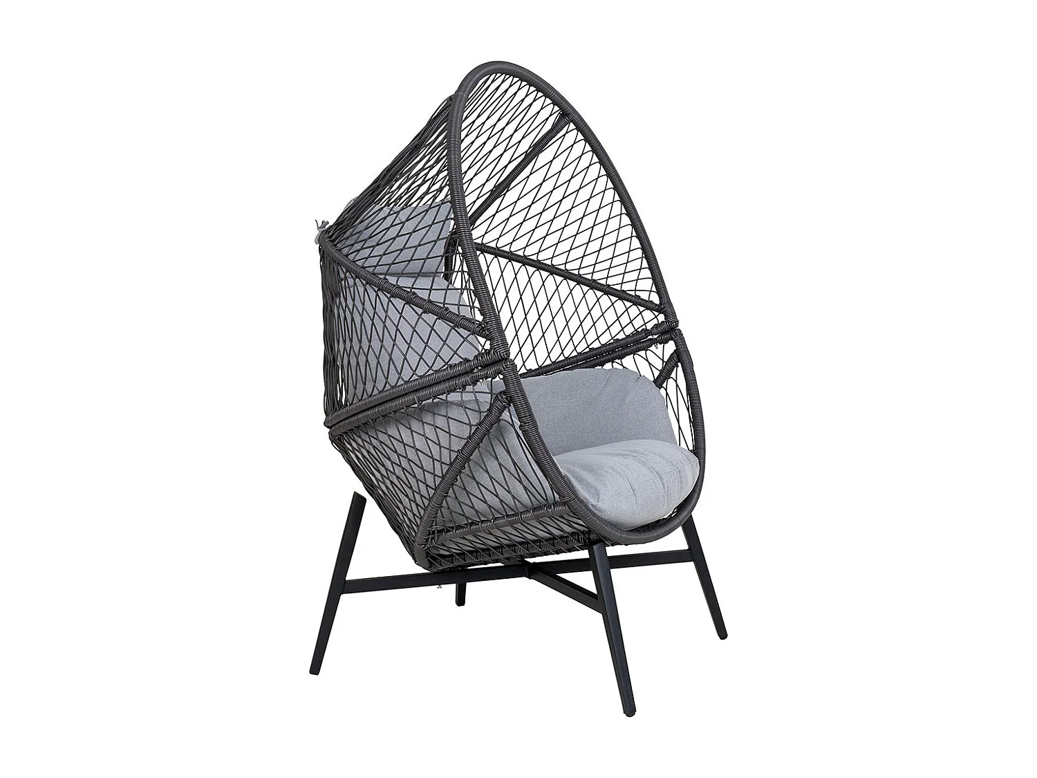 Rosario chaise longue avec coussin extérieur noir.