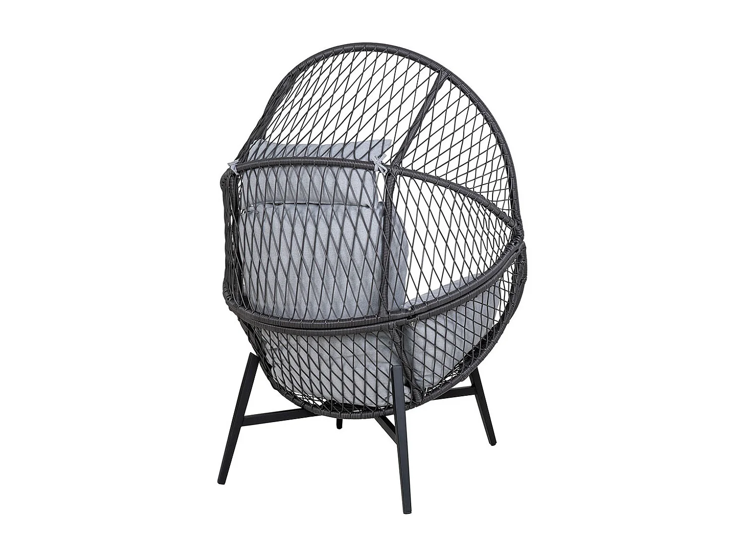 Rosario chaise longue avec coussin extérieur noir.