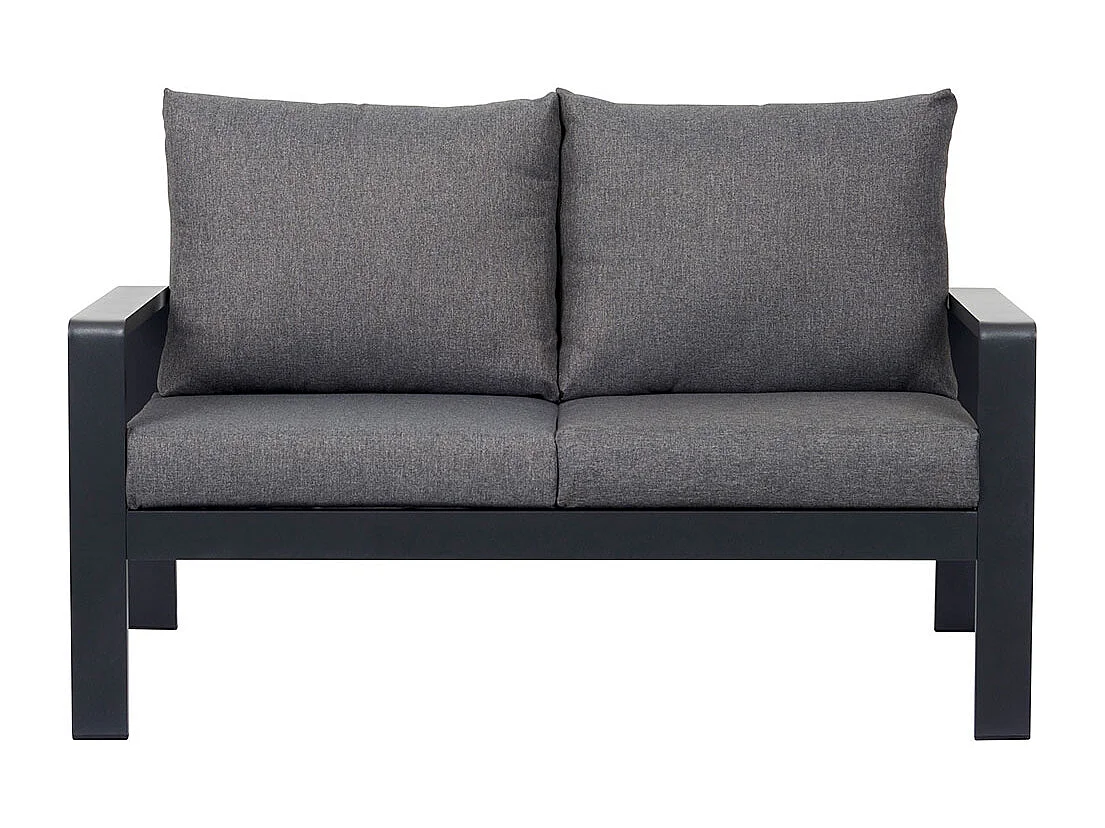 Lis Garten-Sofa 2 Pers. mit Kissen schwarz, grau.