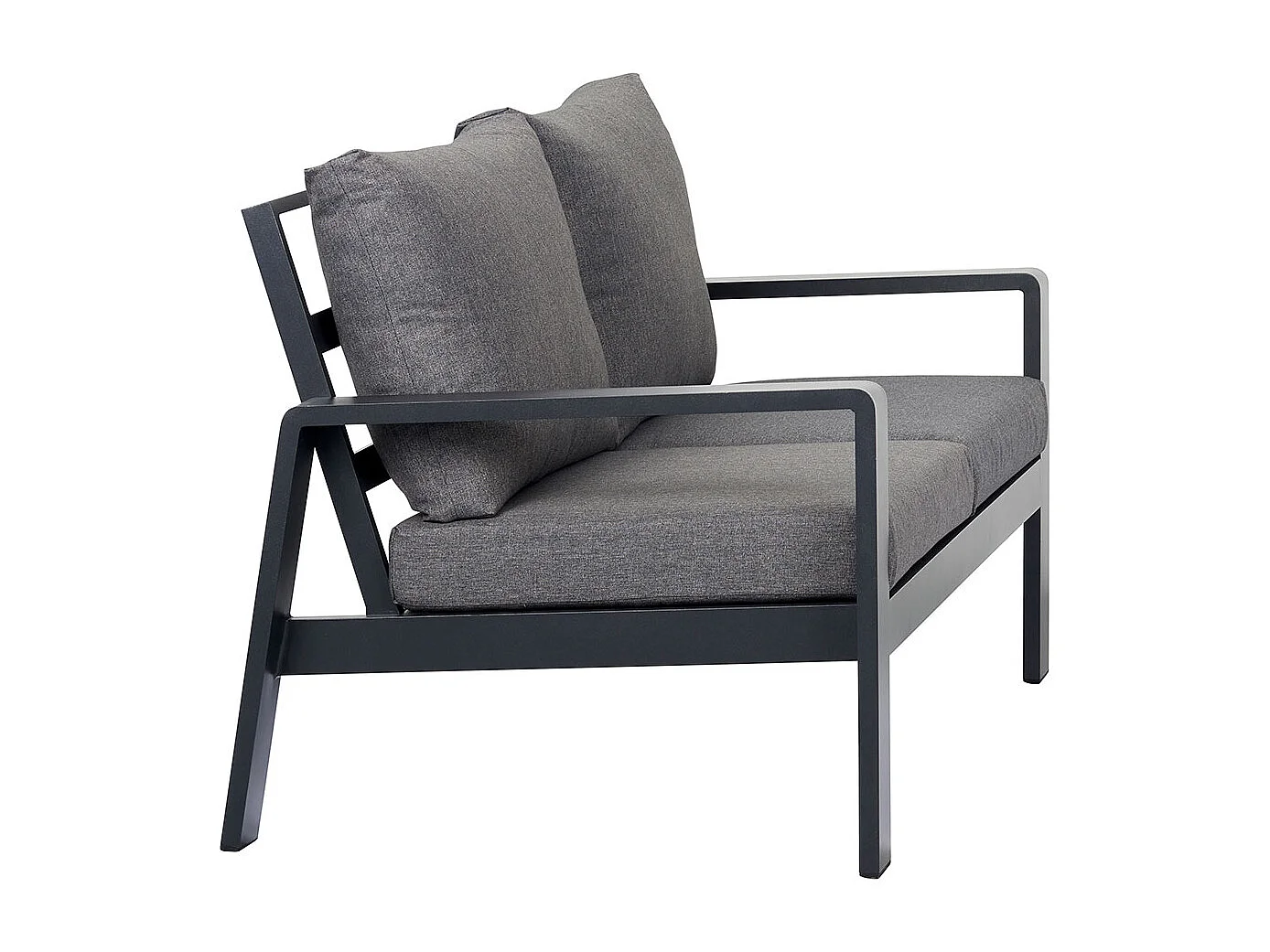 Lis Garten-Sofa 2 Pers. mit Kissen schwarz, grau.