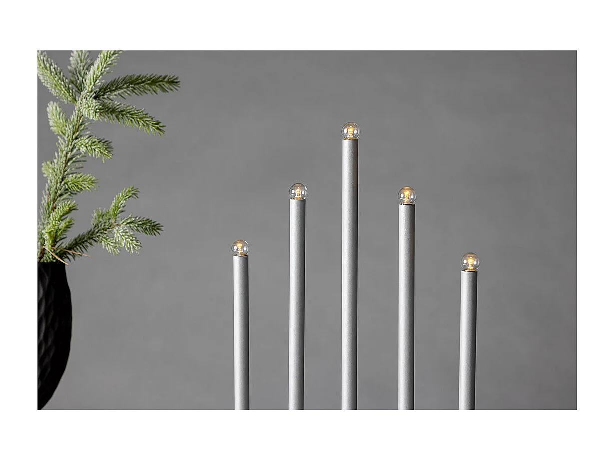 Lampe à Poser Bougeoir "Bjornfjallet" 40cm Argent