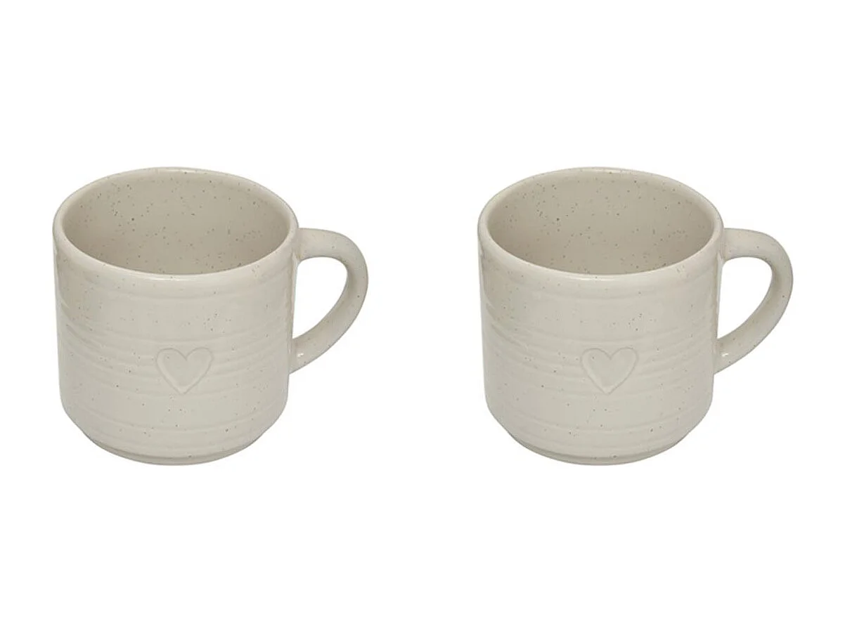 Lot de 2 Mugs en Céramique "Adèle" 42cl Blanc