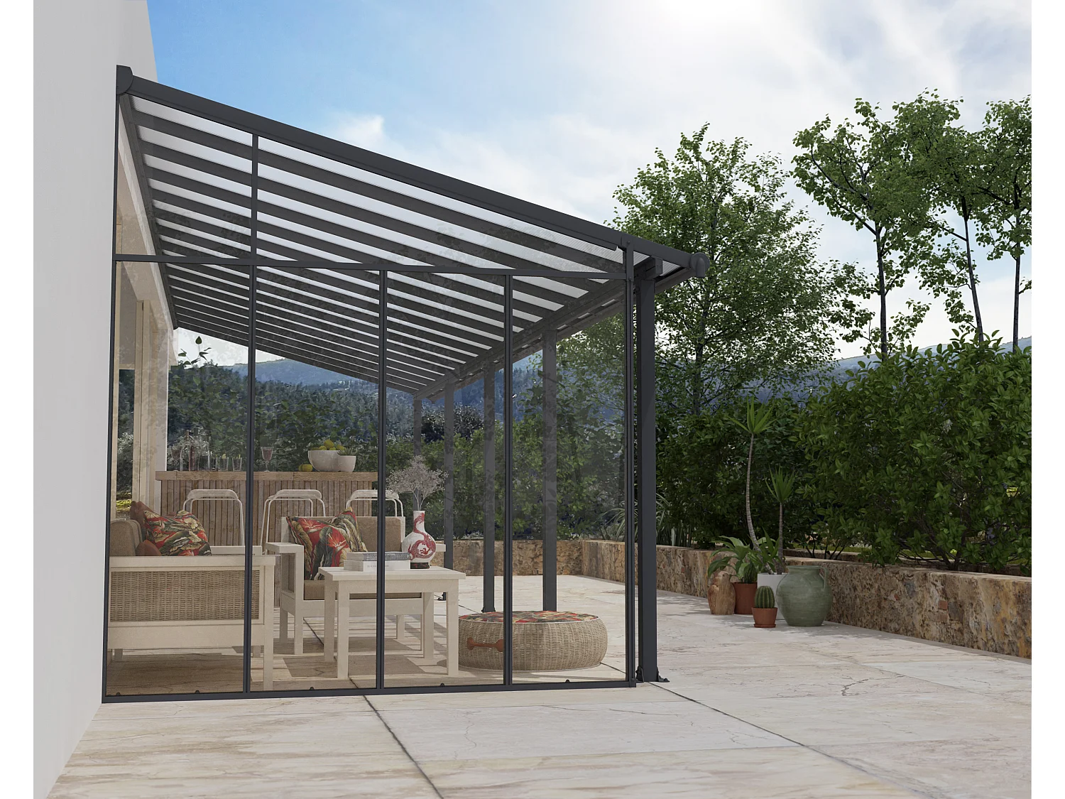 Canopia Paroi latérale pour pergola 3 m Grise