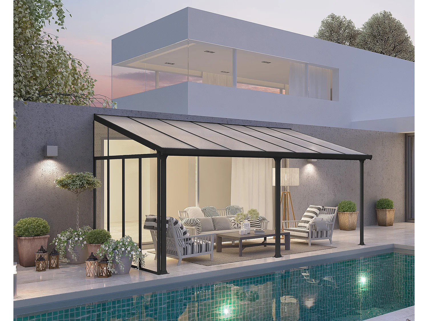 Canopia Paroi latérale pour pergola 3 m Grise