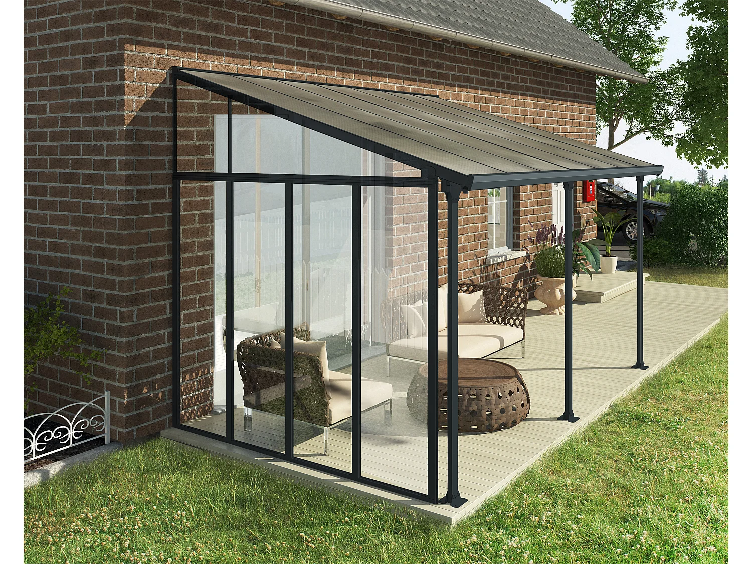 Canopia Paroi latérale pour pergola 3 m Grise