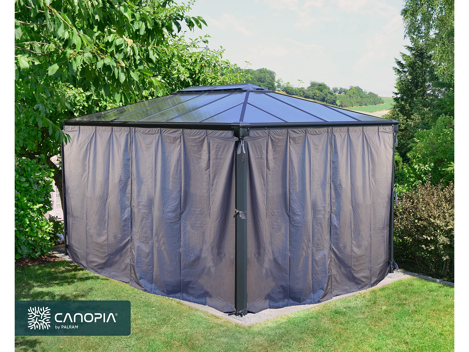 Canopia Rideaux pour tonnelles de jardin hexagonales