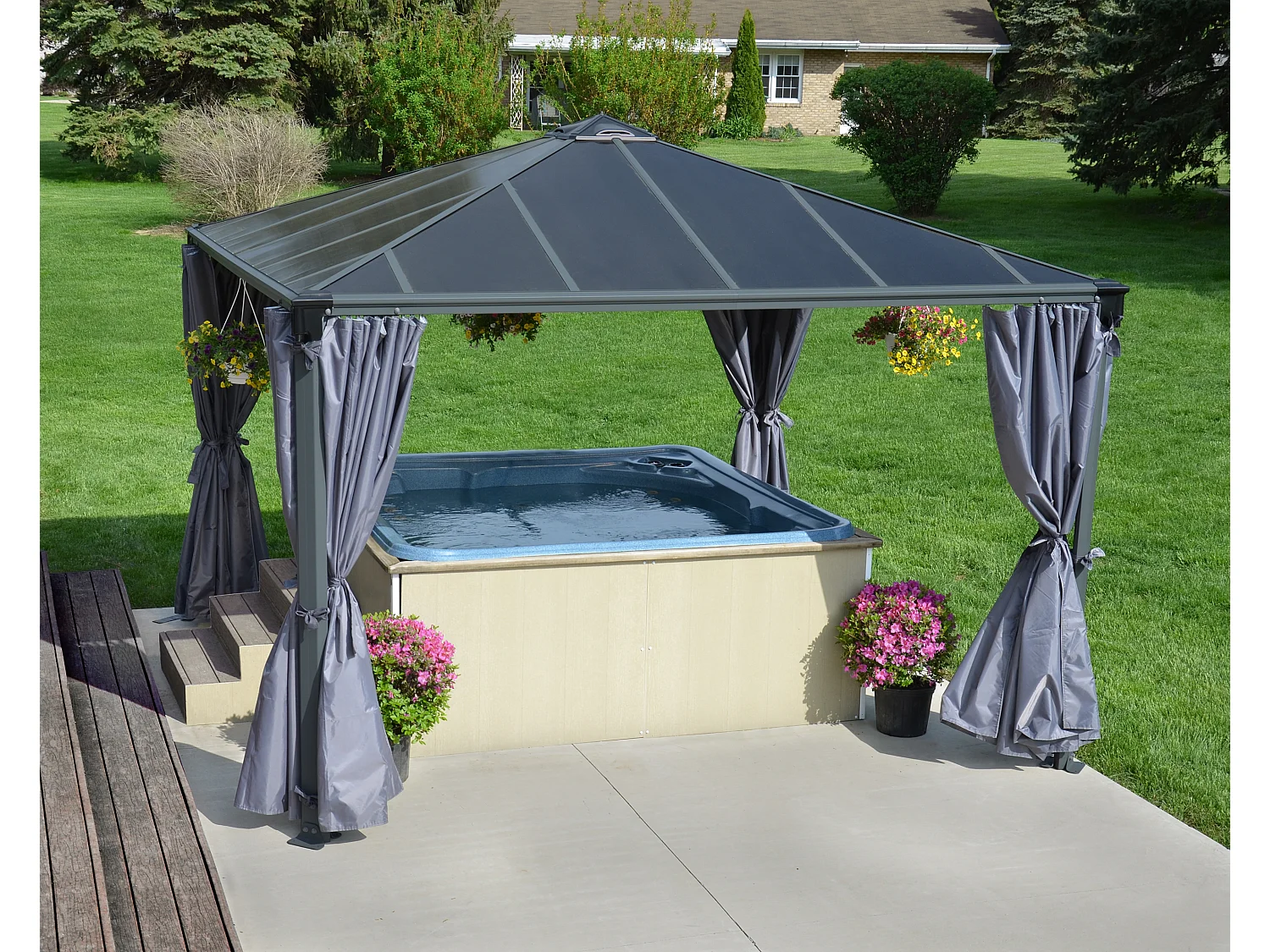 Canopia Rideaux pour tonnelles de jardin hexagonales