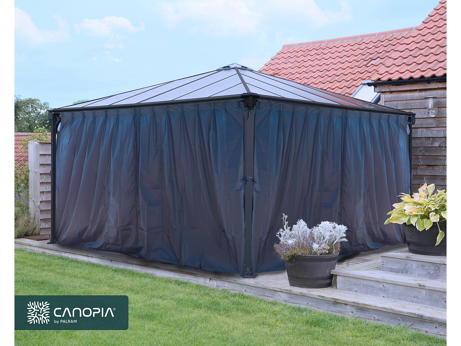 Canopia Rideaux pour tonnelles de jardin hexagonales