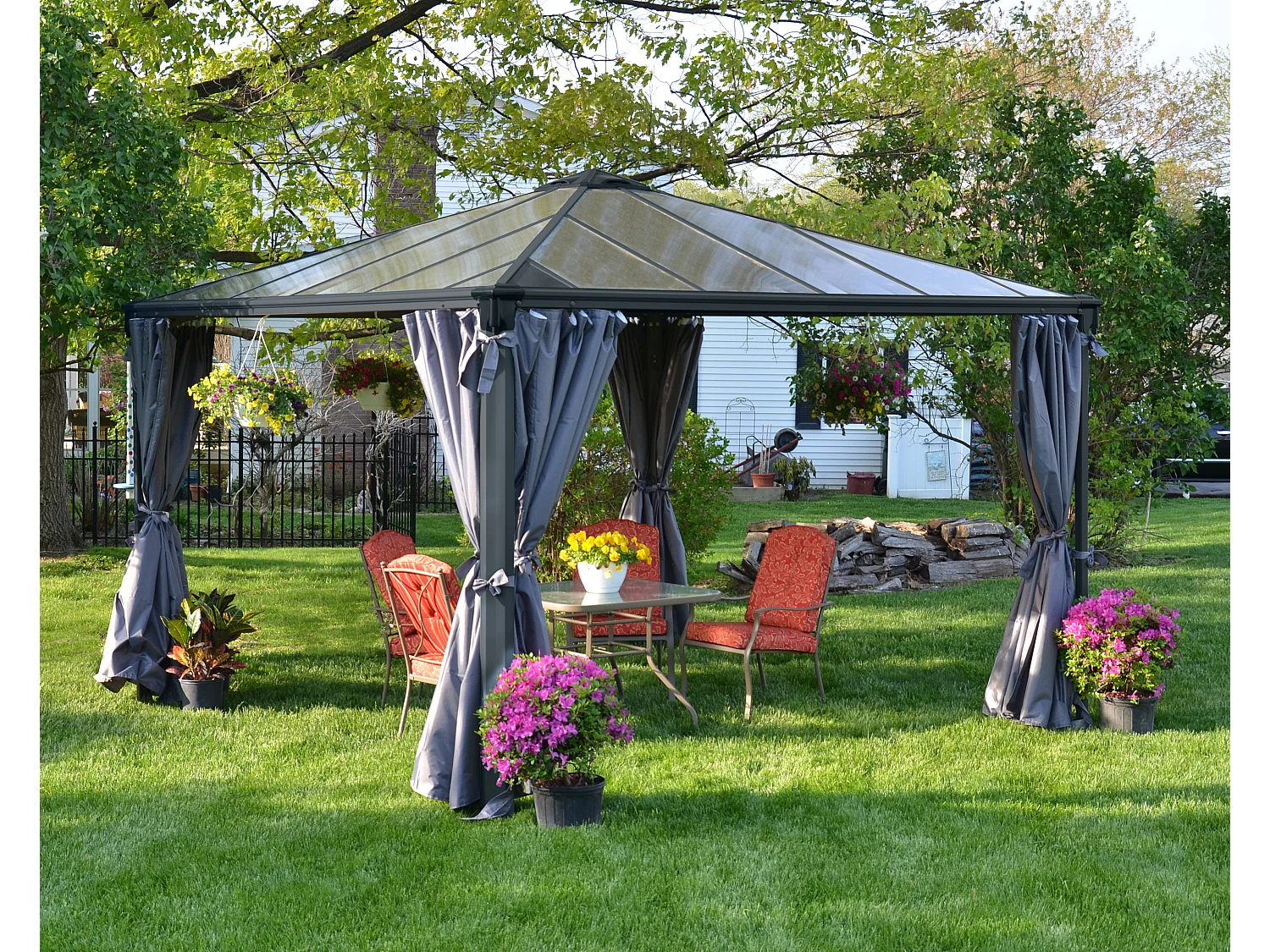 Canopia Rideaux pour tonnelles de jardin hexagonales