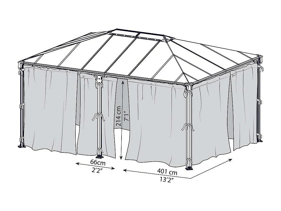 Canopia Moustiquaires pour tonnelles de jardin hexagonales
