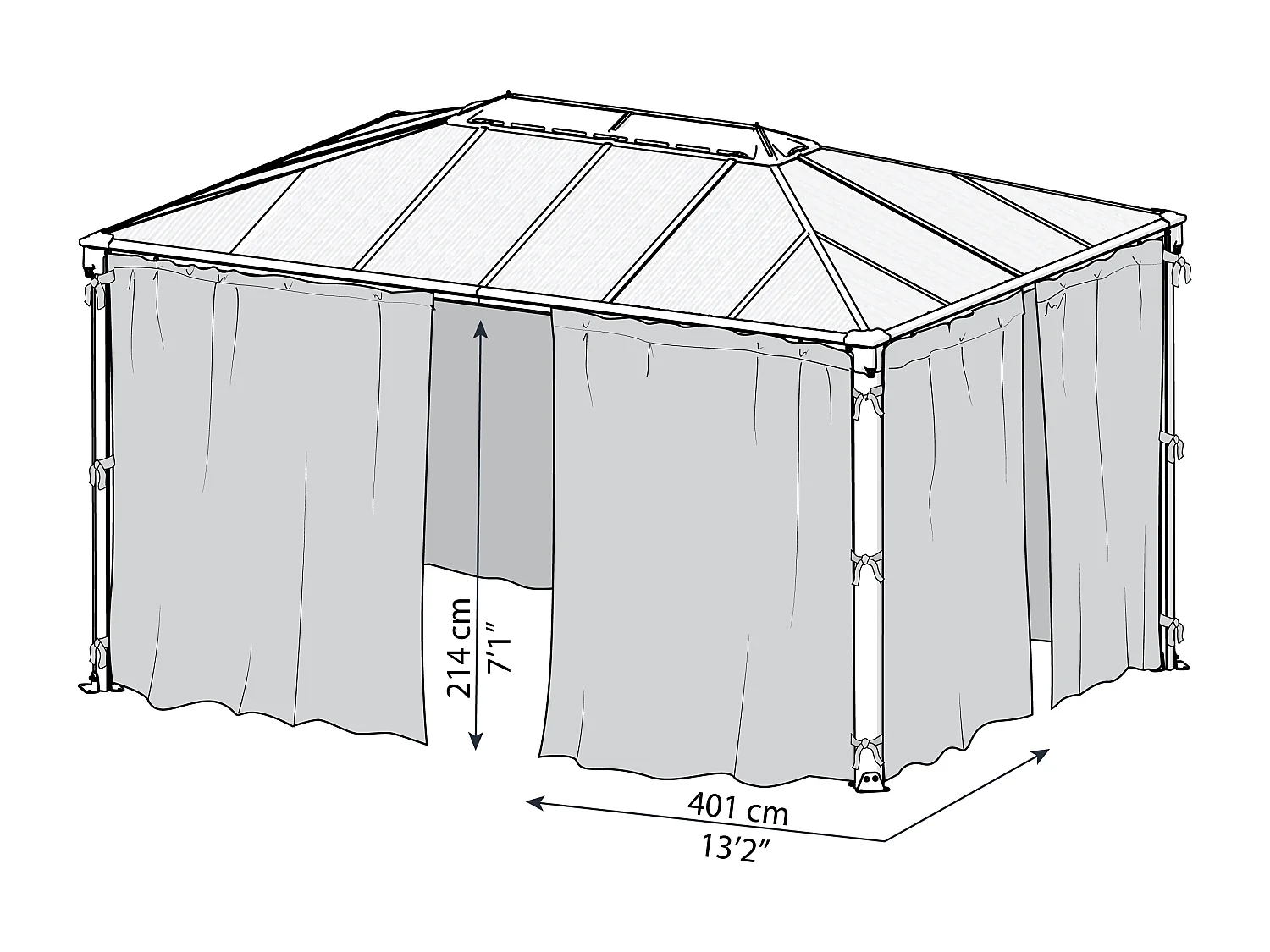 Canopia Moustiquaires pour tonnelles de jardin hexagonales