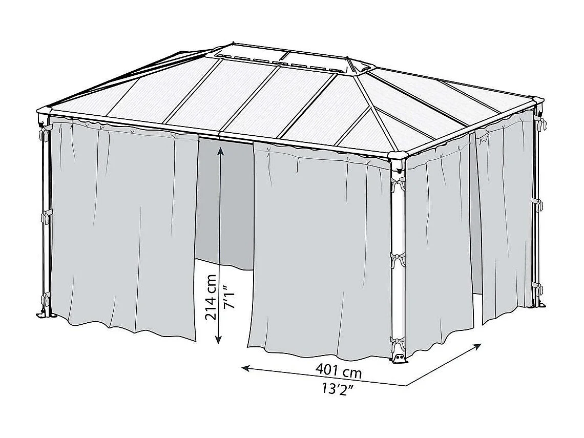 Canopia Moustiquaires pour tonnelles de jardin hexagonales