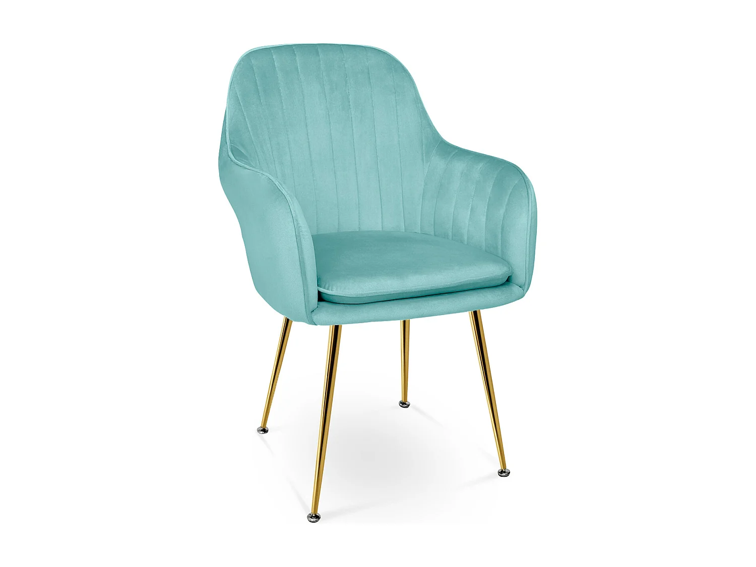 Sedia da pranzo in velluto verde tiffany poltroncina vintage mod. Celine