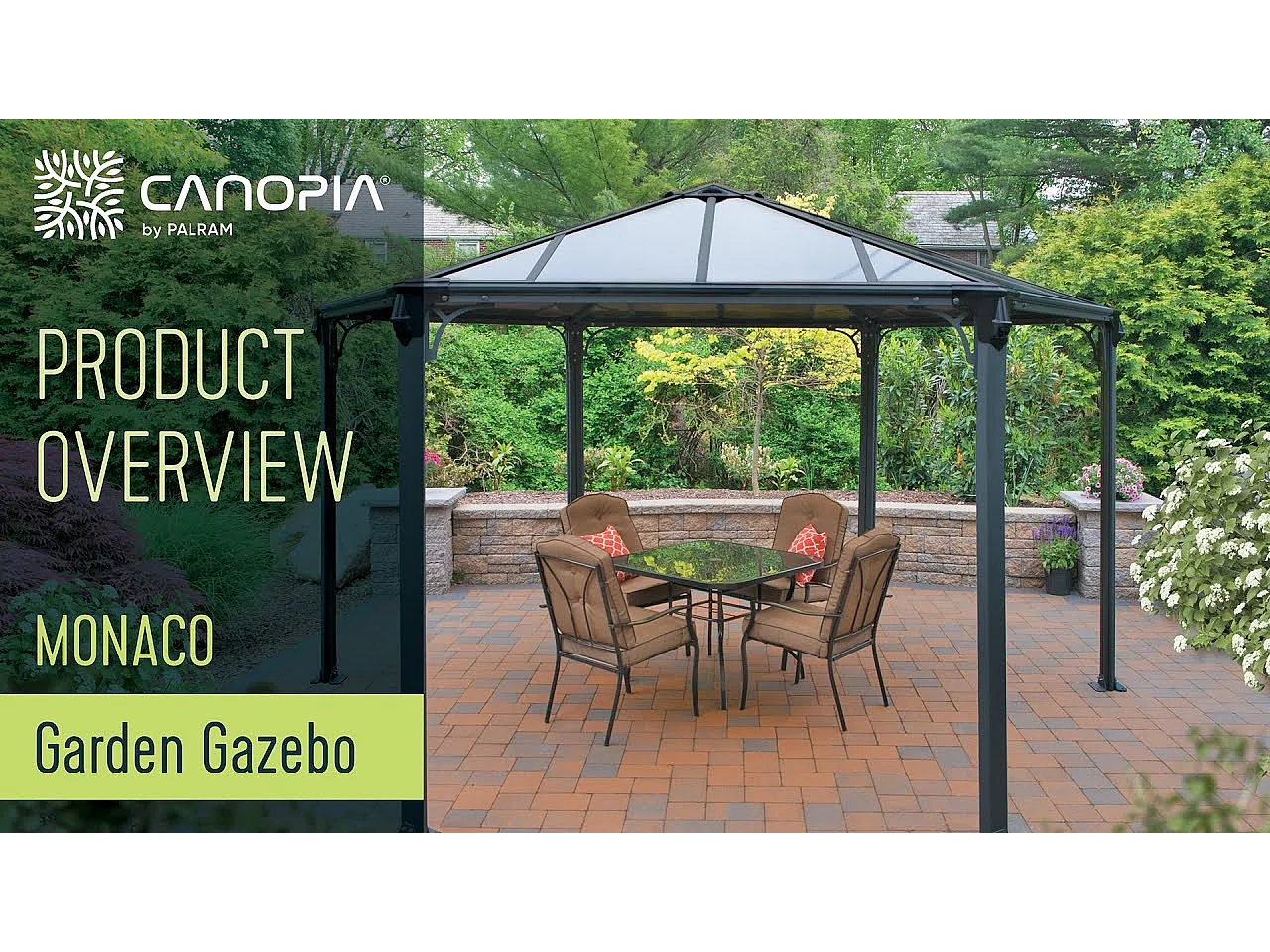 Canopia Tonnelle de jardin hexagonale Monacom² 3,6X4 Grise