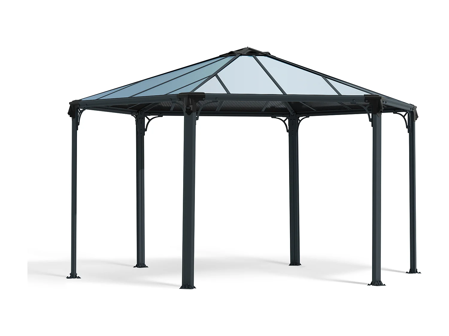 Canopia Tonnelle de jardin hexagonale Monacom² 3,6X4 Grise