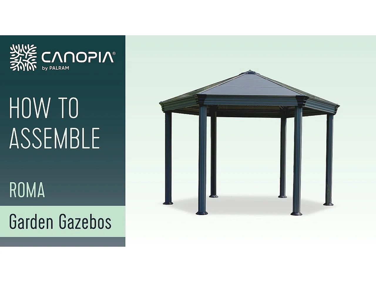 Canopia Tonnelle de jardin hexagonale Romam² 3,6X4 Grise