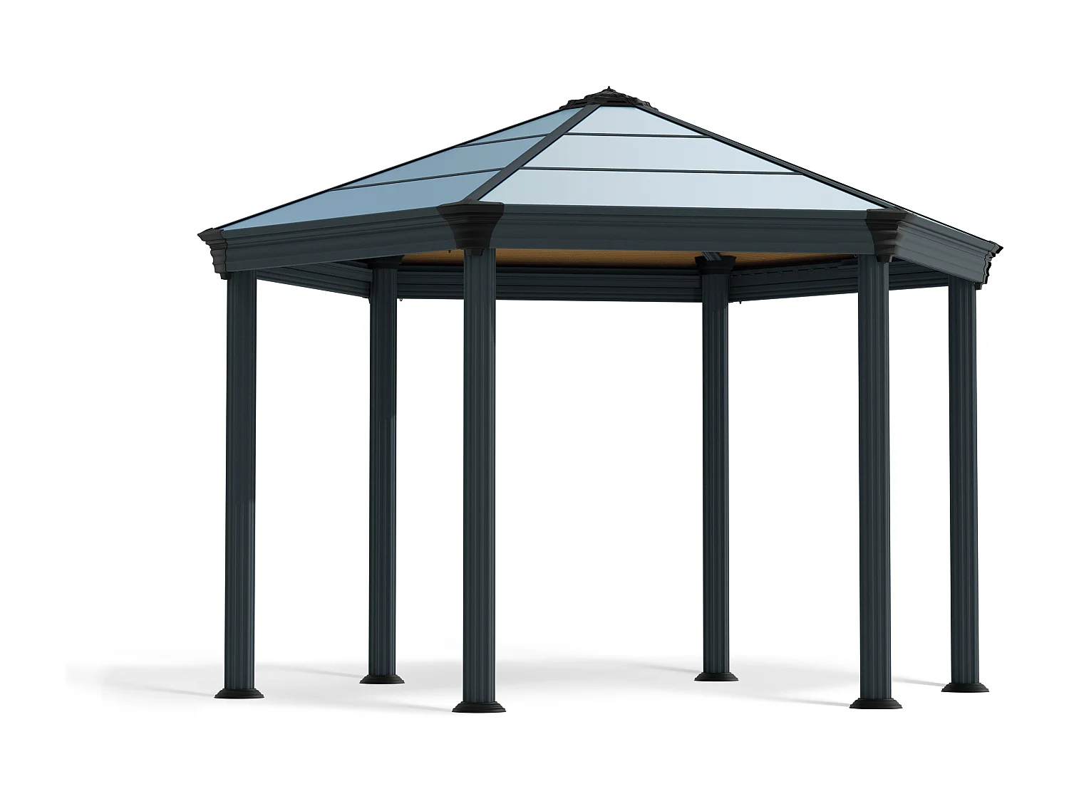 Canopia Tonnelle de jardin hexagonale Romam² 3,6X4 Grise