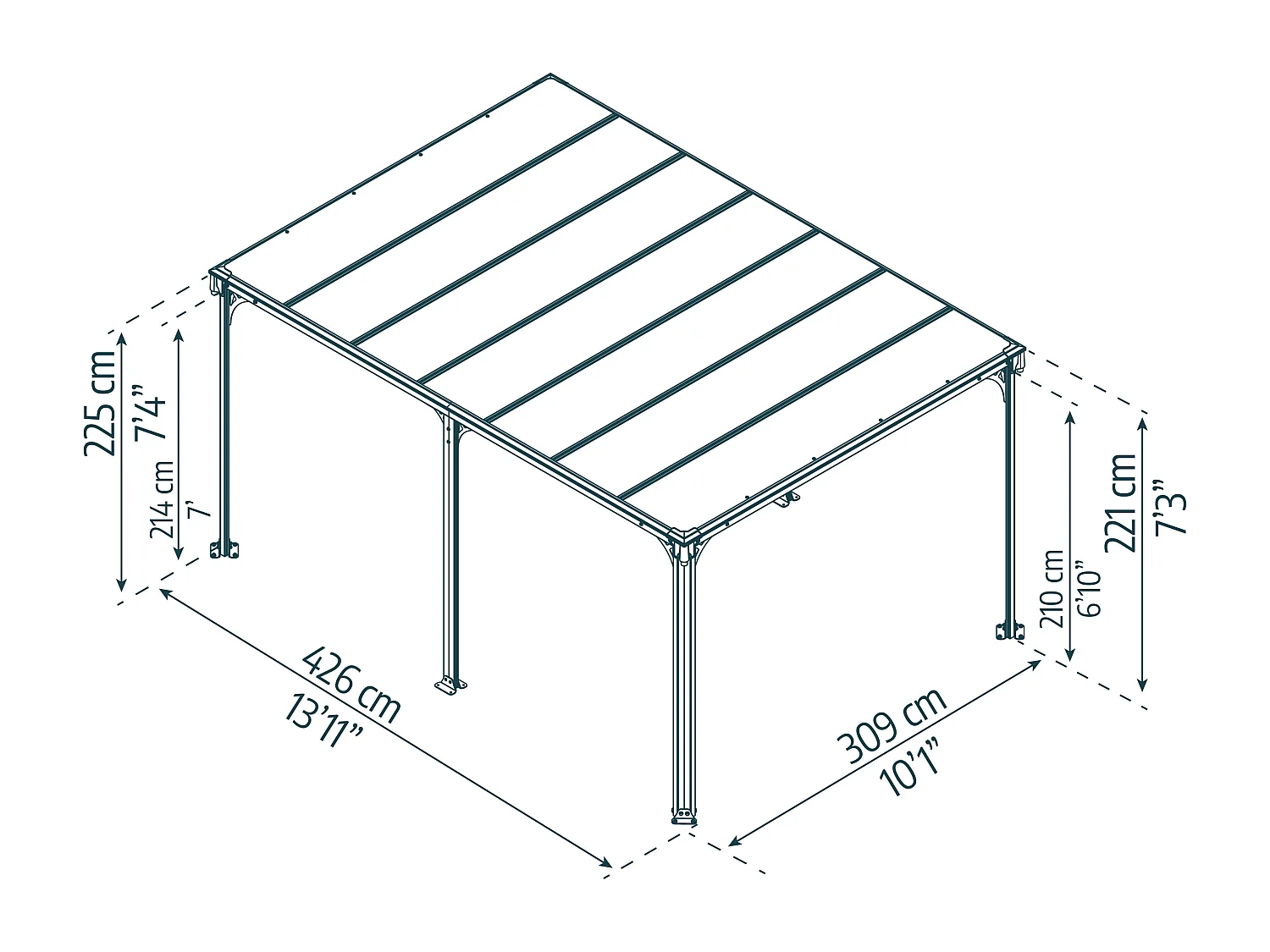 Canopia Milano Aluminium Tuinpaviljoen 3X4.3 m