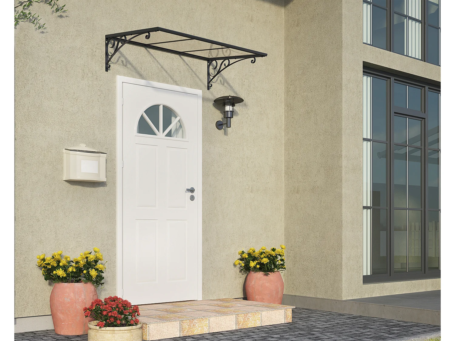 Canopia Marquise de porte Venus 135,5 x 88 cm Gris