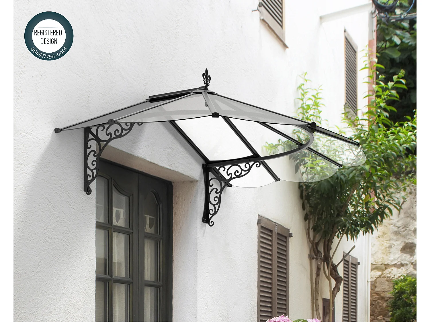 Canopia Marquise de porte Iris 174,9 x 125 cm Noir