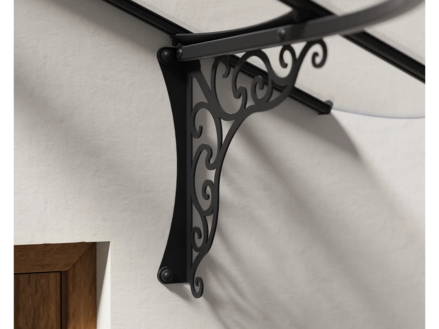 Canopia Marquise de porte Iris 174,9 x 125 cm Noir