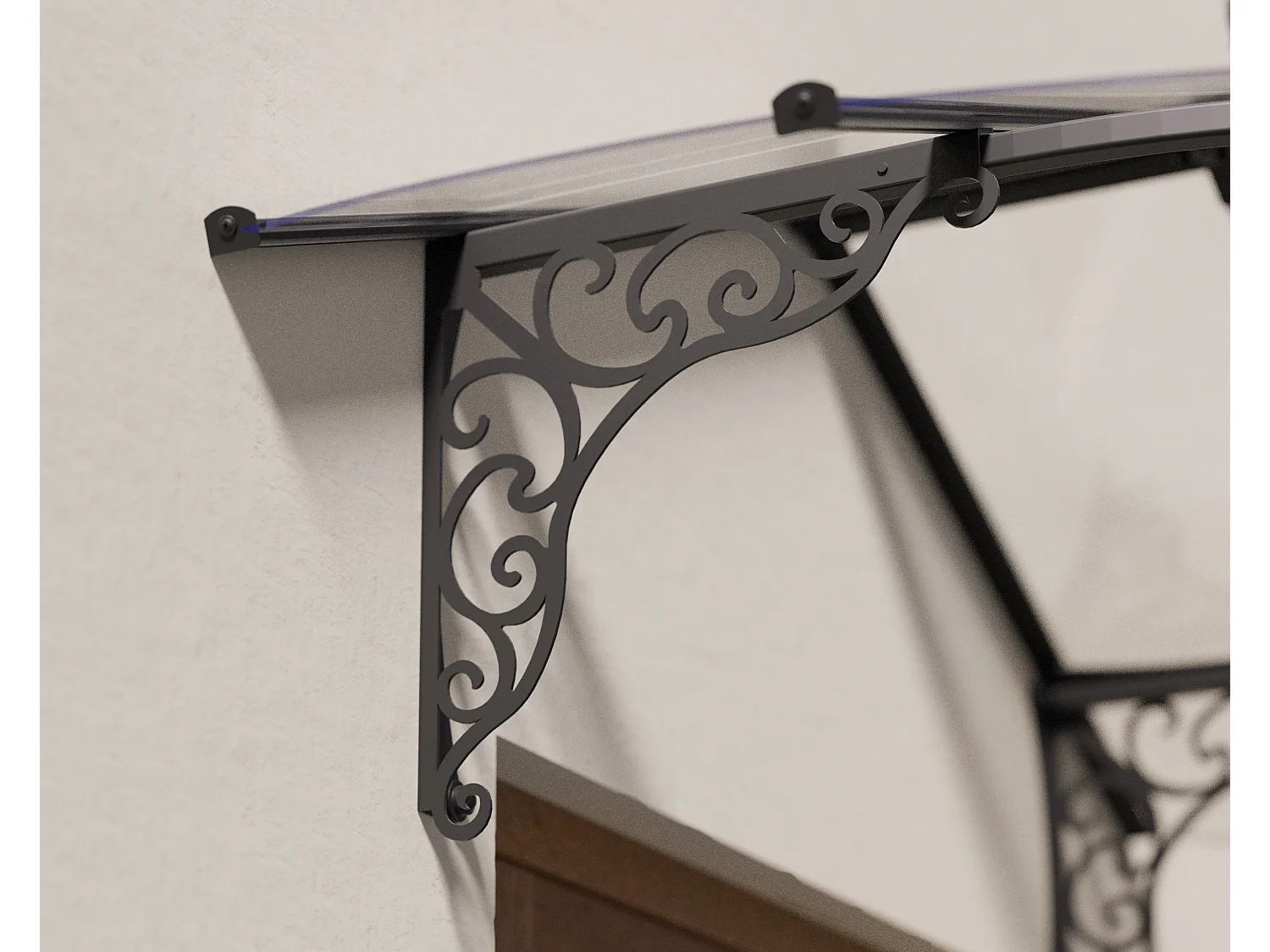 Canopia Marquise de porte Iris 174,9 x 125 cm Noir
