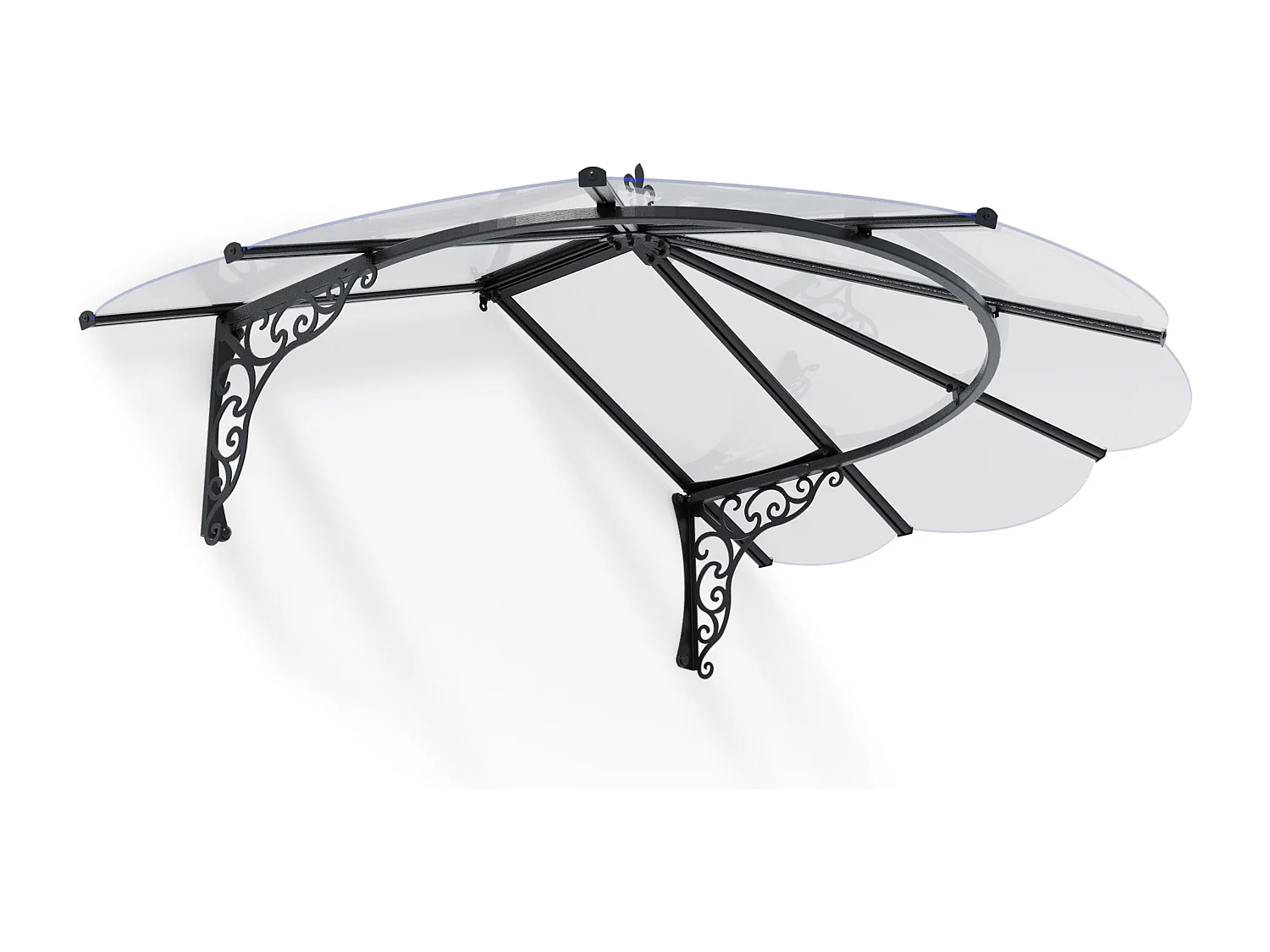 Canopia Marquise de porte Iris 174,9 x 125 cm Noir