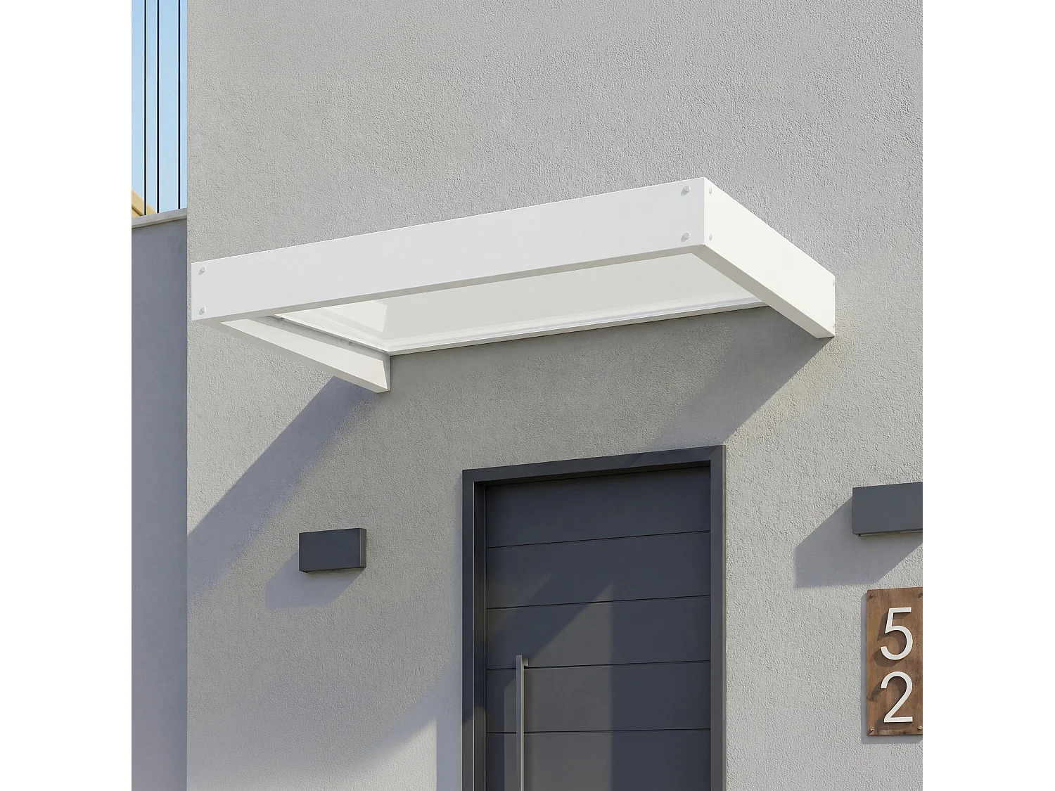Canopia Marquise de porte Sophia 160 x 95 cm Blanc / Blanc Opale