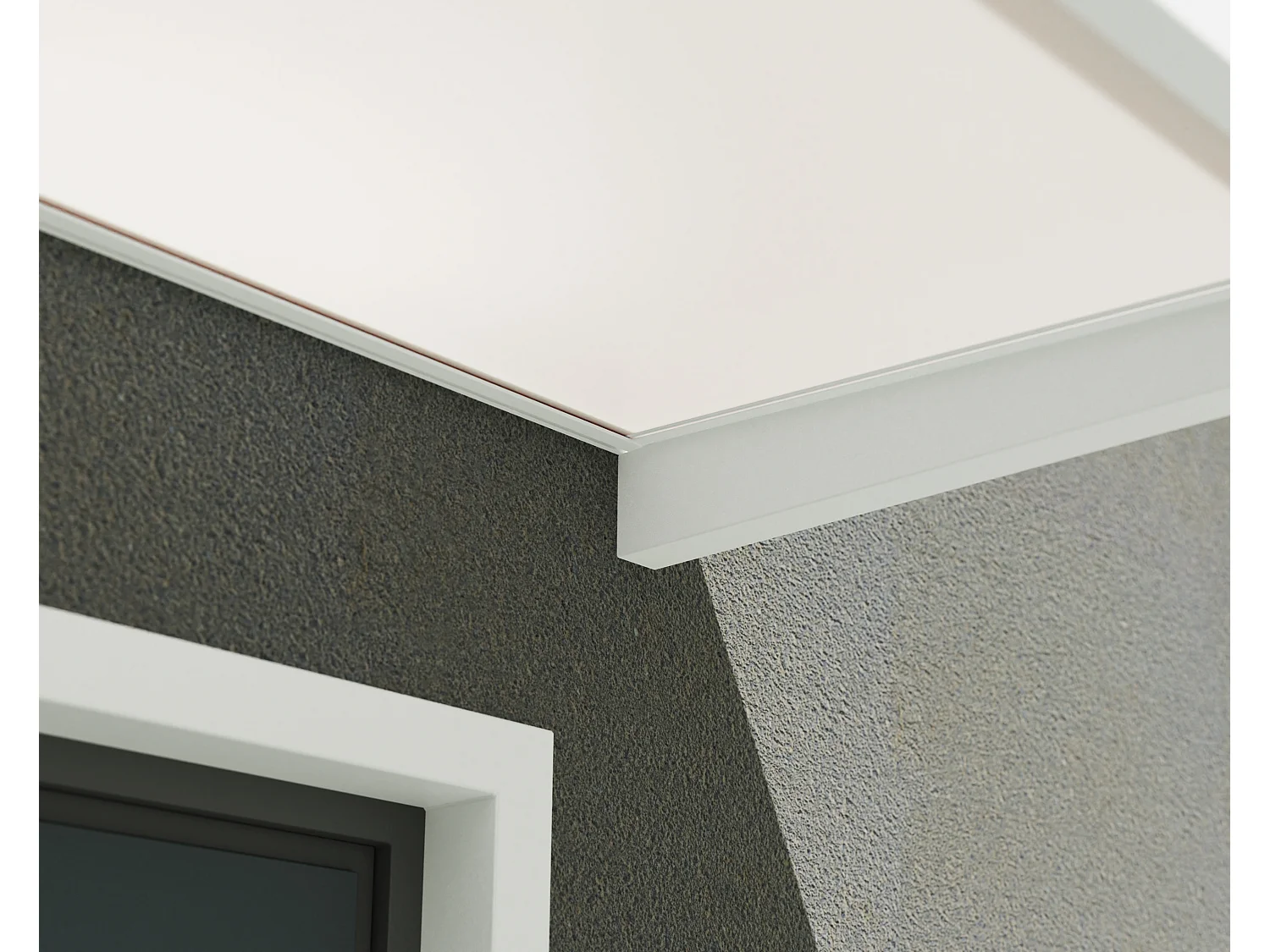 Canopia Marquise de porte Sophia 215 x 95 cm Blanc / Blanc Opale