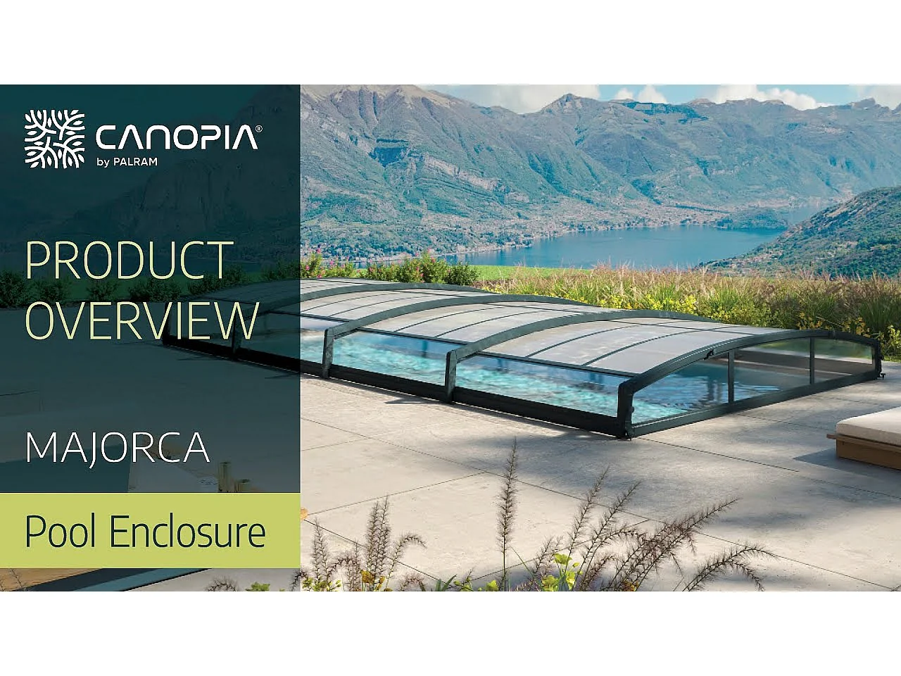 Canopia Abri piscine téléscopique Majorca 8,7 x 4,7 m Gris