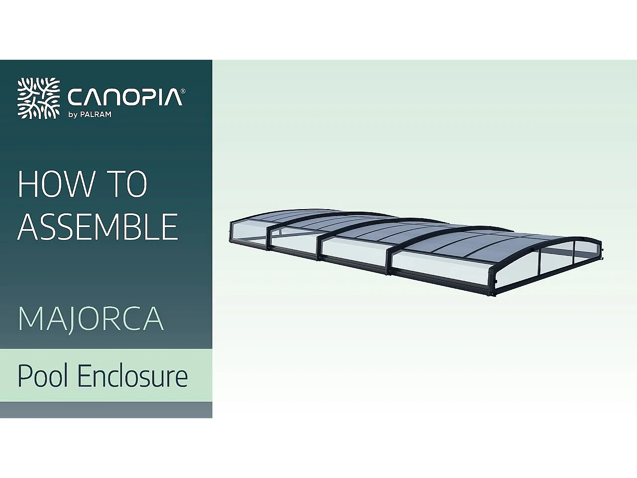 Canopia Abri piscine téléscopique Majorca 8,7 x 4,7 m Gris