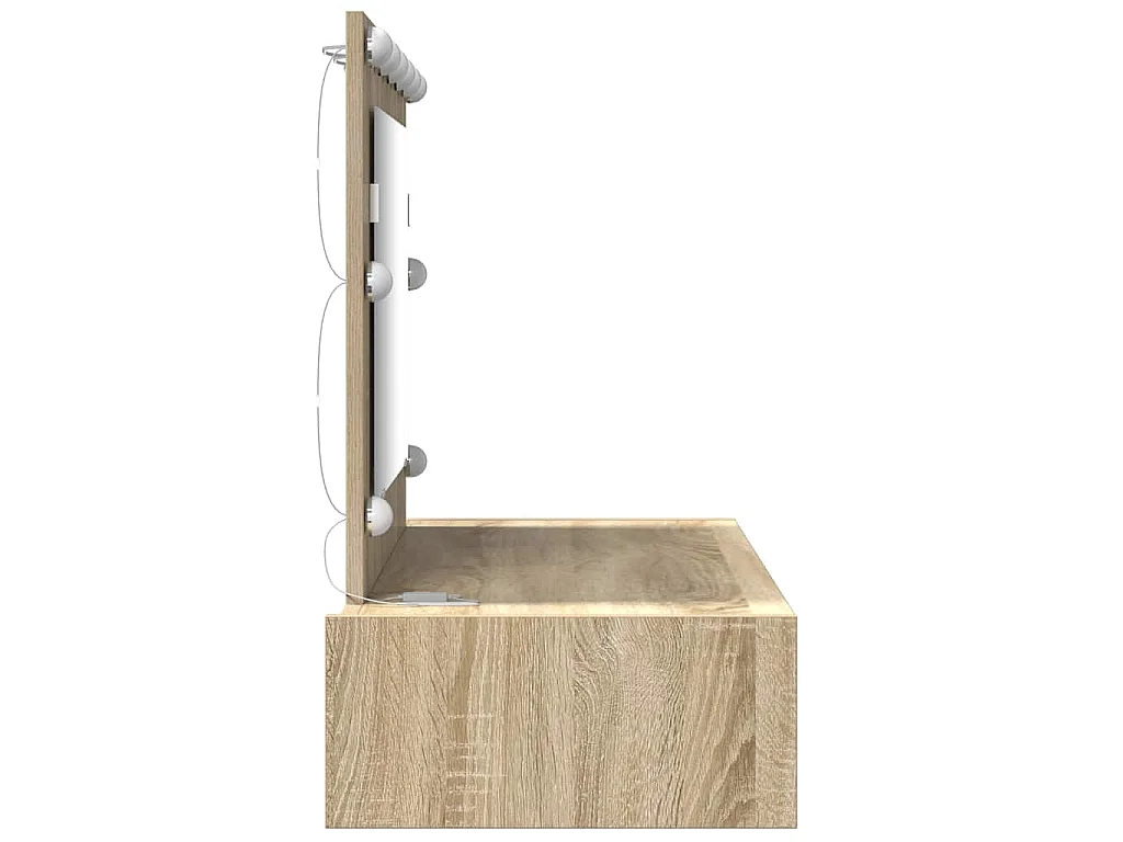 Coiffeuse marron 100 x 40 x 70 cm en panneau de bois